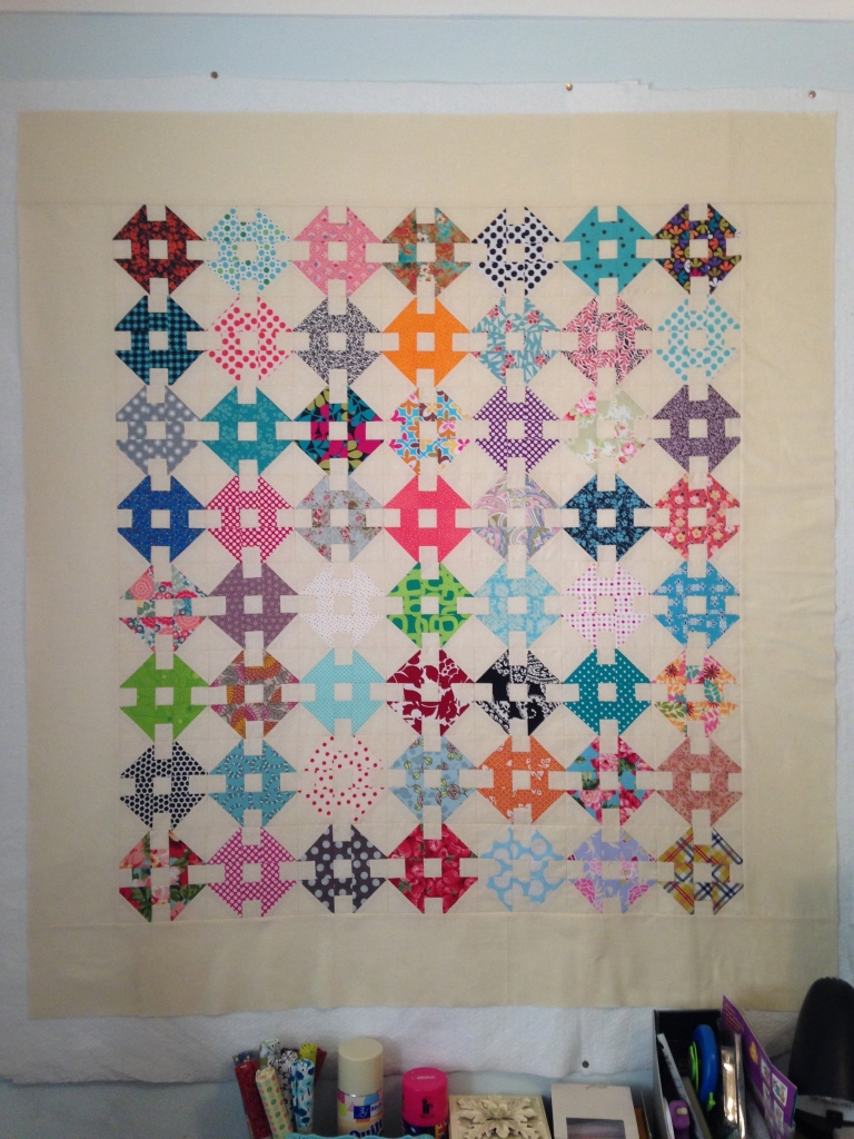 Completed | Double Wrench Mini Block Quilt top