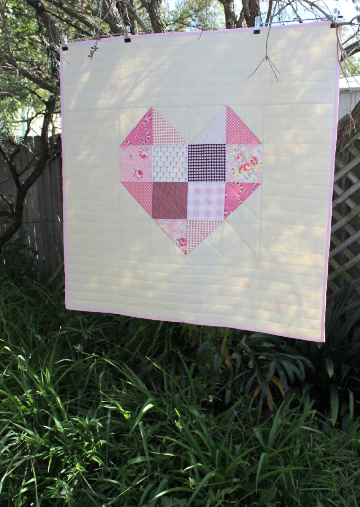 Pink Heart Baby Quilt
