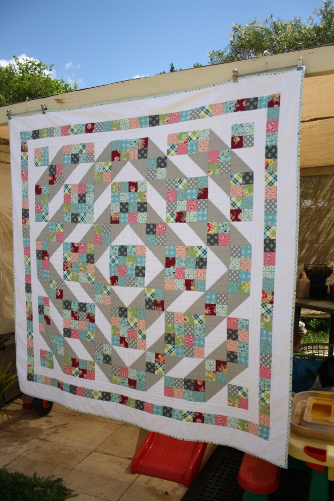 My finished Jacob's Ladder Quilt!